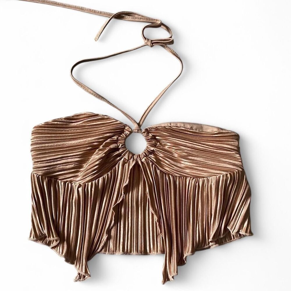 Shein Women's Brown and Tan Crop-top